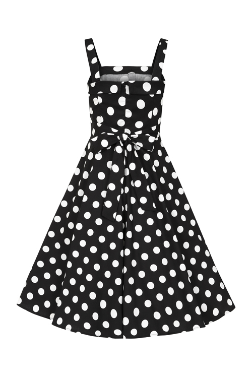 Priscila Polka Dot Swing Dress in Black